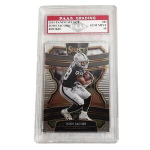 2019 Panini Select Josh Jacobs Rookie #81 P.A.A.S. Grading Gem Mint 10